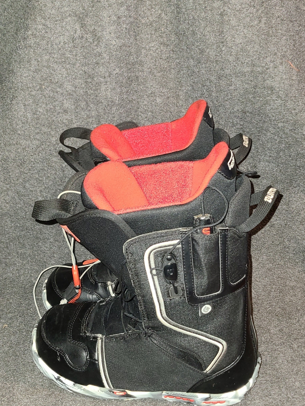 Men's Burton Ambush Red Black Snowboarding Boots Sz 10.5